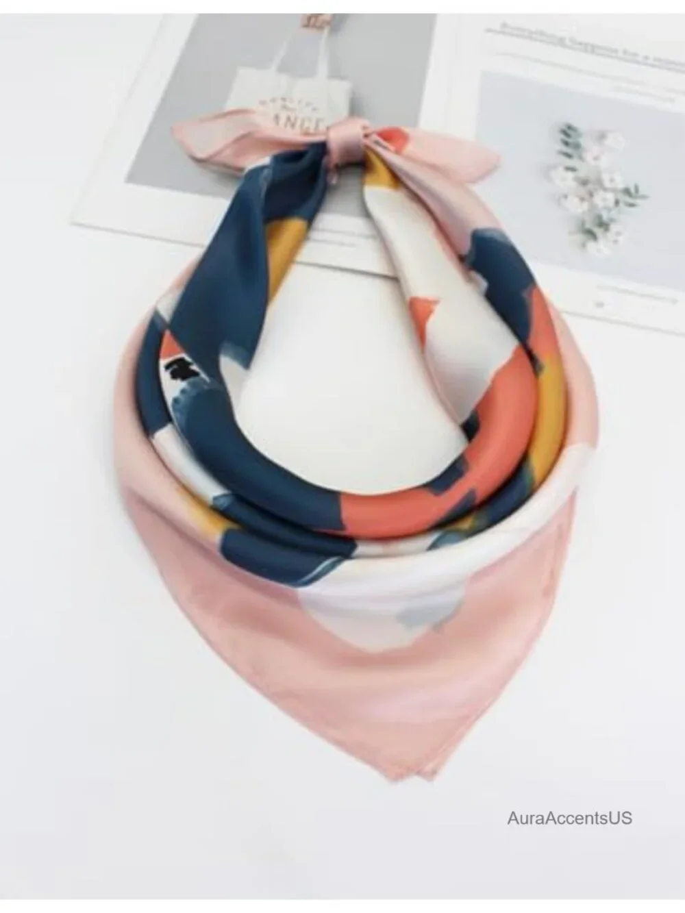 100% Mulberry Silk Square Scarf 25.6